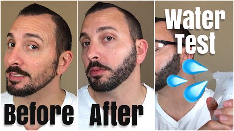 How to Apply Hair Fibers on a Beard | Waterproof Test - YouTube