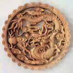 Chinese Dragon Wall Sculpture Tnukk Art Handcarved Camphor Wood Plate ...