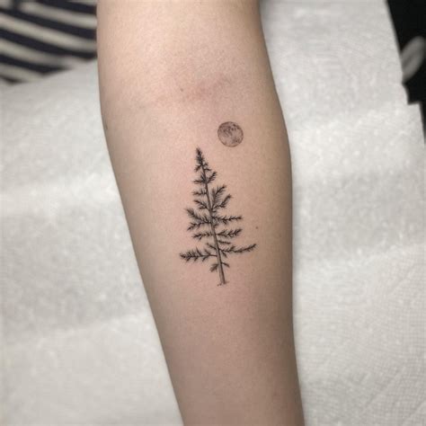 Tiny Pine Tree Tattoo