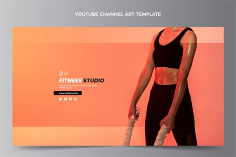 Free Vector | Gradient fitness youtube channel art template