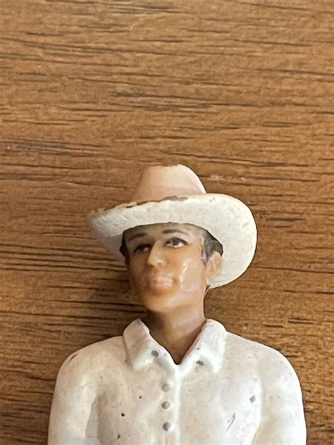 Schleich cowboy figure man rodeo rider white shirt blue jeans used rare ...