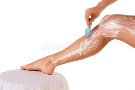 Shaving - Woman Removing Leg Hair (close Up) Stock Image - Image of ...