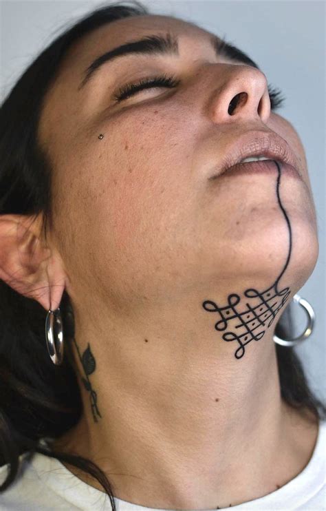 20 Under The Chin Tattoos You Didn't Know You Needed To Boost Your Confidence Neck Tattoos Women ...