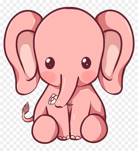 Drawing Elephants Kawaii - Cute Pink Elephant, HD Png Download ...