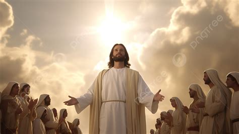 Yesus Mengangkat Dua Tangan Di Langit Saat Dia Berdiri, Gambar Yesus ...