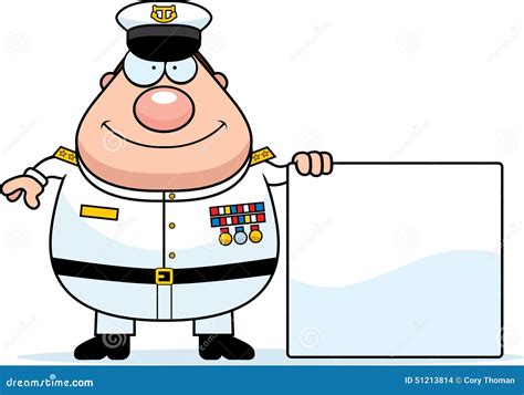 Cartoon Navy Admiral Sign stock vector. Illustration of captain - 51213814