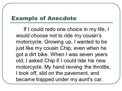 Using an Anecdote in an Introductory Paragraph