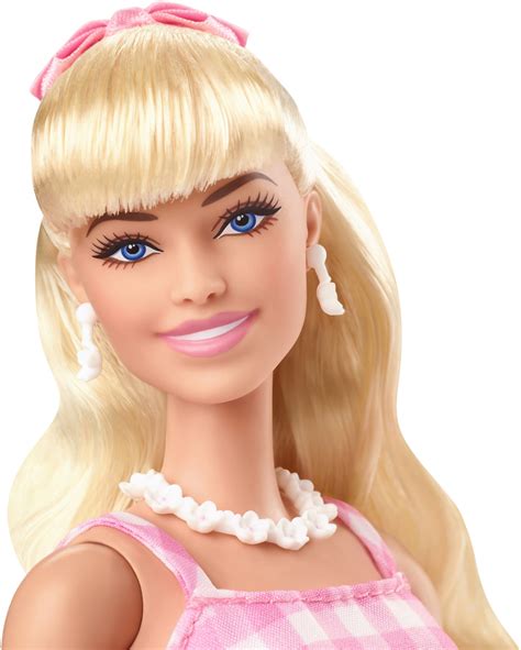 Barbie Film Poupée de coll Robe de guingan rose, Margot Robbie | Mattel