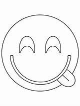 Tongue Coloring Emoticon Template Face Sketch Page sketch template