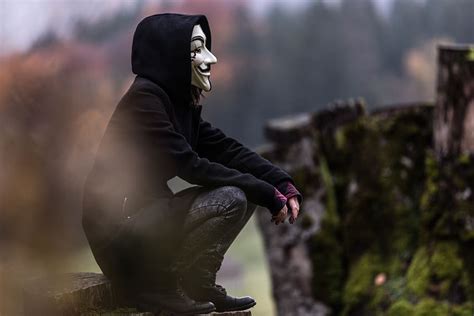 HD wallpaper: Photo of Person in Black Hoodie and White Mask, blur, close-up | Wallpaper Flare