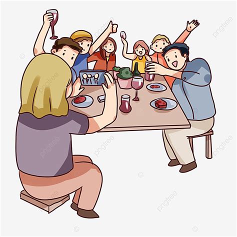 Gatherings PNG Transparent, Hand Drawn Cartoon Friends Gathering Scenes ...