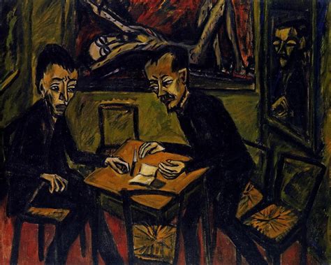 Erich Heckel (German, 1883-1970), Zwei Männer am Tisch [Two men at a table], 1912. | German ...