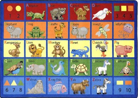Joy Carpets Educational Animal Phonics Multi Rug | Classroom rug, Kids ...