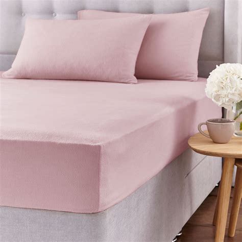 Silentnight Brushed Cotton Fitted Sheet and Pillowcase Set - Blush ...