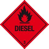 Flammable diesel warning labels | Dangerous substance labels | Signage