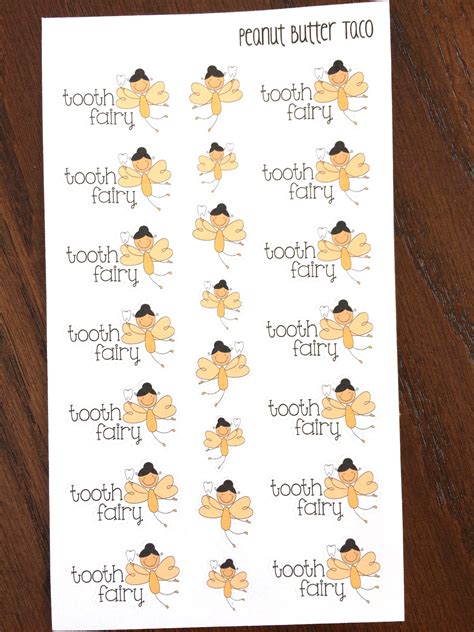 Tooth Fairy Stickers Tooth Fairy Planner Stickers Tooth | Etsy