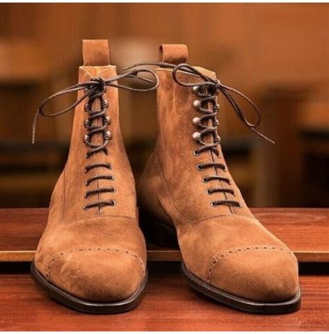 New Handmade Pure Tan Suede Leather Ankle Boots for Men’s – Footeria