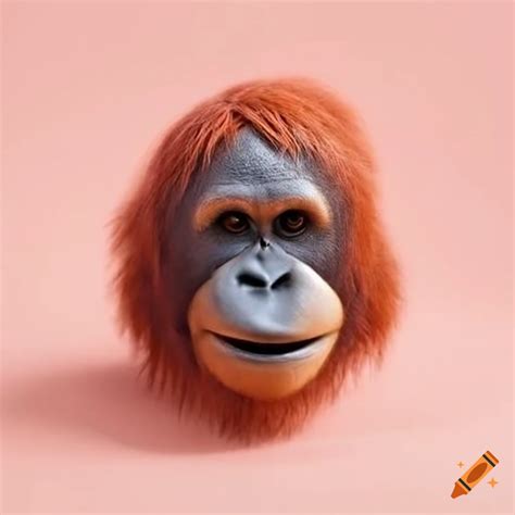 Orangutan face key chain on Craiyon