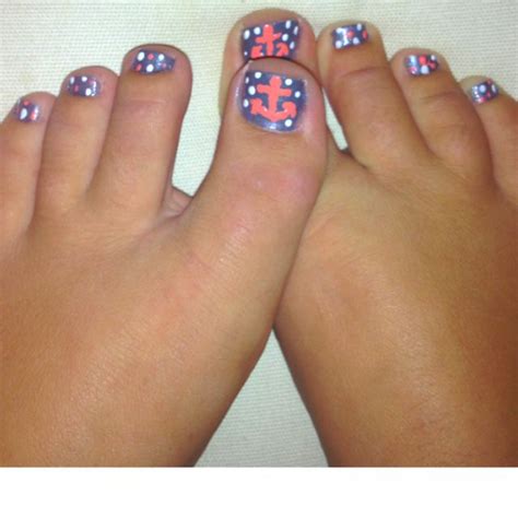 Anchor toes | Anchor nails, Nail polish designs, Nail designs