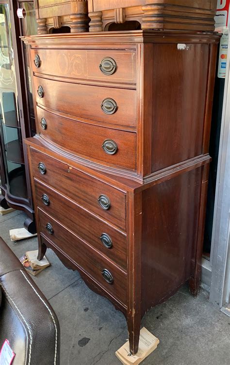 UHURU FURNITURE & COLLECTIBLES: SOLD #107116 Mahogany Federal Style 6 Drawer Chest of Drawers 36 ...