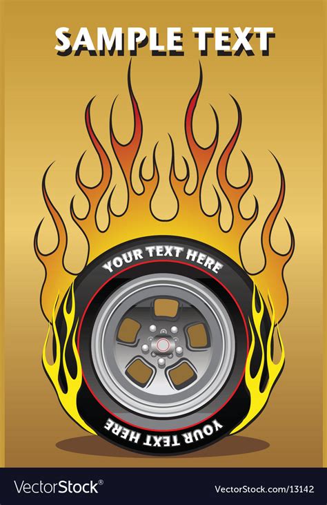 Flaming wheel Royalty Free Vector Image - VectorStock