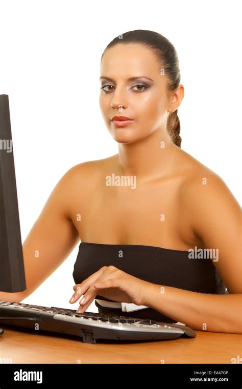 business woman at office desk Stock Photo - Alamy