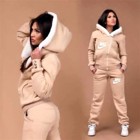 Cream Nike woman's tracksuit | Track suits women, Tracksuit women ...