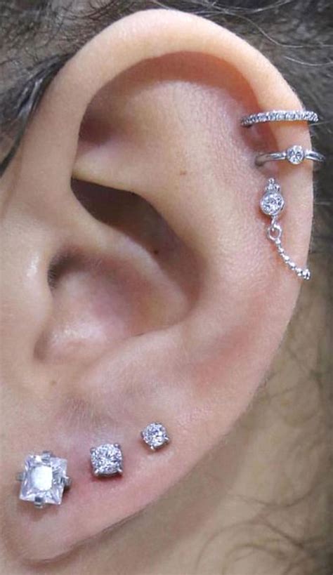 Alva Swarovski Crystal 16G Ear Piercing Earring Labret Lip Barbell Stud ...