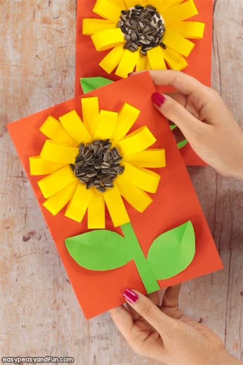 Paper Loops Sunflower Craft With Seeds | Sunflower crafts, Easy arts ...