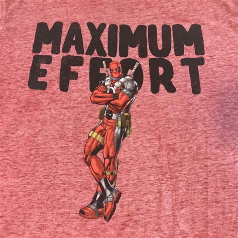 Deadpool Maximum Effort Tee Shirt Mens 2XL Red Super Soft Paper Thin ...