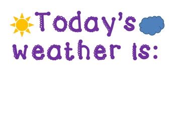 Today's Weather poster by Lucky Ladybug | Teachers Pay Teachers