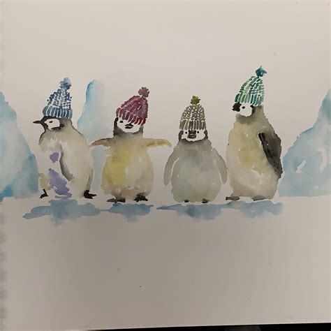 Lovely penguin in watercolor | Art, Lovely, Watercolor