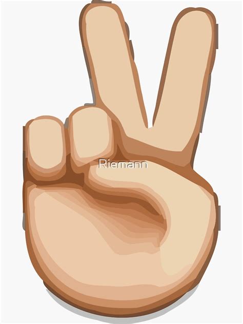 "Victory Hand Emoji" Sticker by Riemann | Redbubble