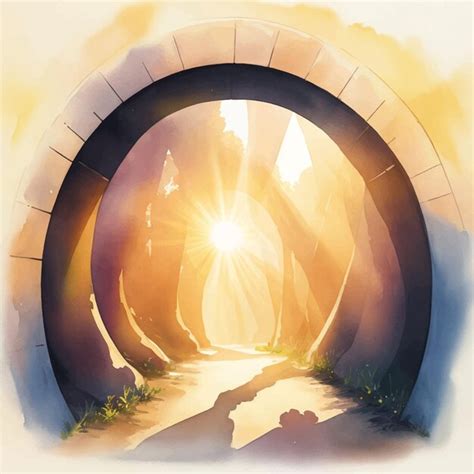 Premium Vector | Sunrise tunnel view