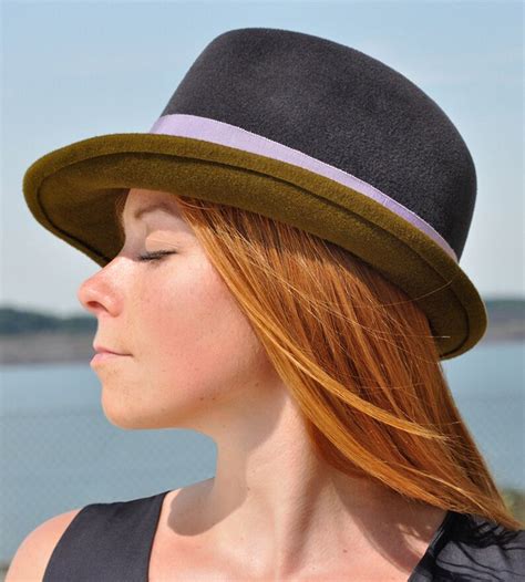 Two-colored Fedora in Elegant Classic Form With Asymmetrical - Etsy