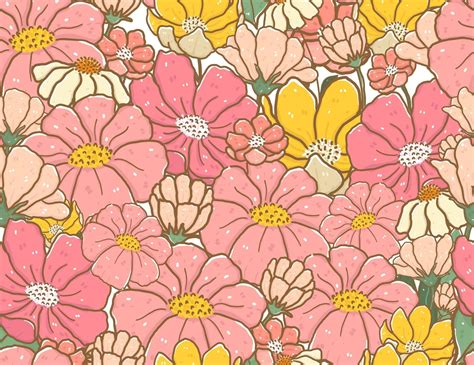 cute vintage pastel color doodle flower pattern seamless background 1994737 Vector Art at Vecteezy