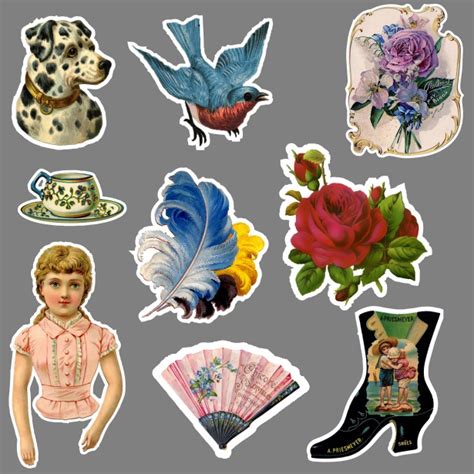 Vintage Victorian Stickers Set Free Stock Photo - Public Domain Pictures