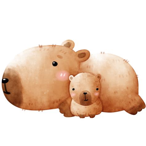 Free Cute capybara, capybara illustration, Watercolor capybara, happy capybara 20956107 PNG with ...