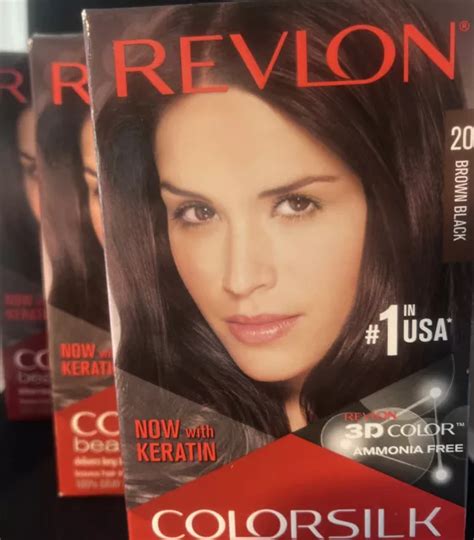 REVLON COLORSILK COLOR Permanent Hair Dye, 020 Brown Black (Pack of 3) $14.99 - PicClick