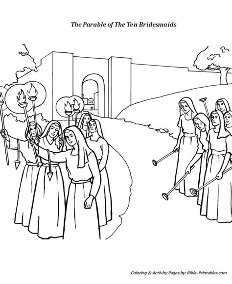 The Parable of The Ten Virgins 1 - The Parables of Jesus coloring pages