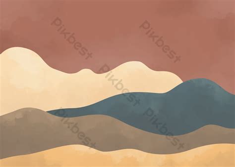 Brown Watercolor Rich Beautiful Orange Blue Abstract Background | PSD ...