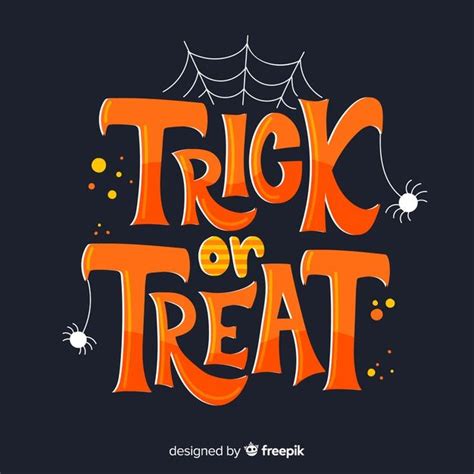 Premium Vector | Halloween trick or treat with spider web | Halloween hacks, Halloween logo ...