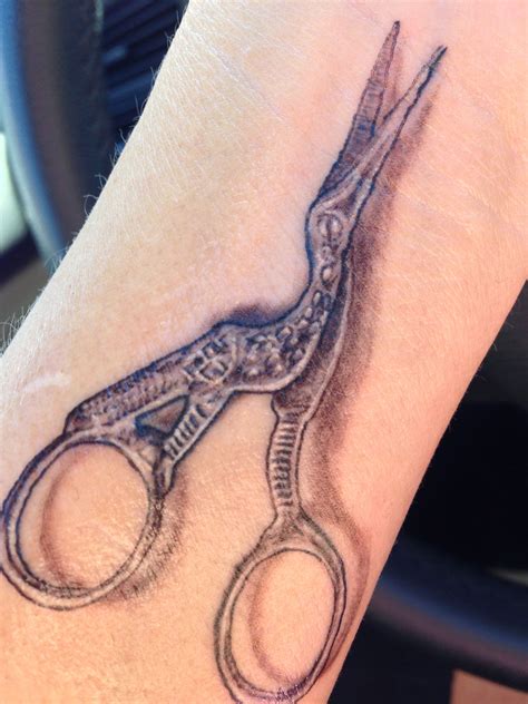 My embroidery scissor tattoo done be Patrick G. Buckhor, #scissor #tattoo #wrist | Tattoos ...