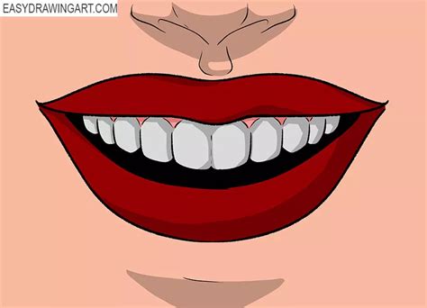 How to Draw Smiling Lips - Easy Drawing Art