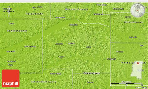 Physical 3D Map of Lafayette County