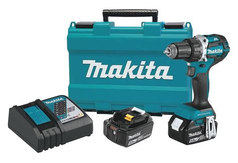 MAKITA Drill Kit, Cordless, 0 in-lb to 530 in-lb, 1/2 in Chuck Size - 54PC59|XFD12T - Grainger