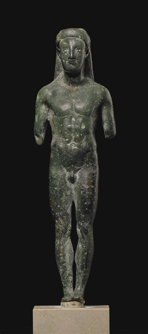 A GREEK BRONZE KOUROS , ARCHAIC PERIOD, CIRCA LATE 6TH CENTURY B.C. | Christie's