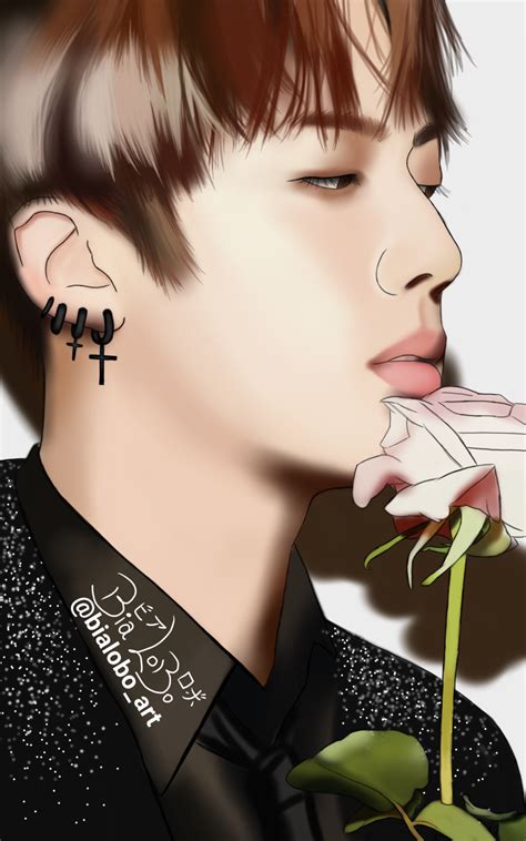 🔥 Download Jin Bts Fanart Bybialobo By Bialobo by @sboyer | Jin BTS ...