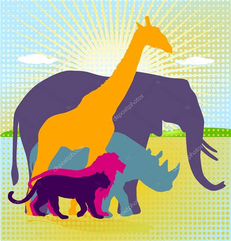 African animal kingdom — Stock Vector © scusi0-9 #3802921