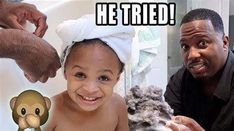 Daddy Daughter Hair Wash Routine | How'd He Do?! - YouTube